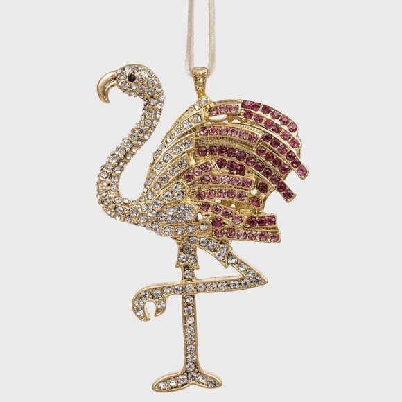 Crystal Flamingo Hanging Ornament - Picture 1 of 3